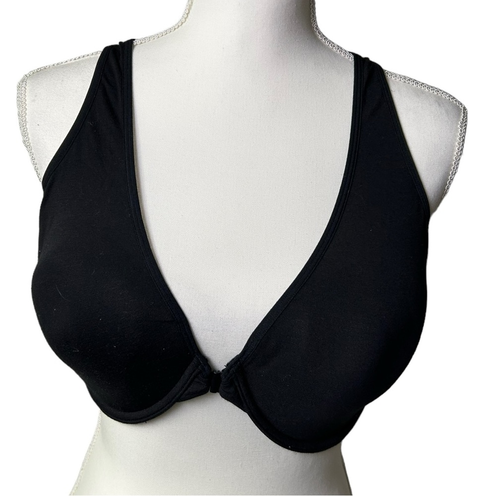 SMART & SEXY black cotton racerback underwire bra size 34DDD SA 1411 NWT